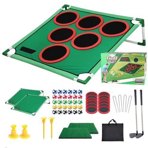 Set da Gioco da Golf, Gioco di Cornhole da Golf con Palline da Golf 20/30, Tappetino, Putter da Golf E Borsa per Il Trasporto, Set di Giochi da Golf Pong, per I Golfisti di Giochi da Giardino B