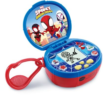 VTech Spidey and His Amazing Friends: Spidey On-The-Go, Official Spidey Toy with 5 Interactive Games & Bag Attachment, Shapes, Numbers & Patterns, For Kids Aged 3, 4, 5+ Years, English Version