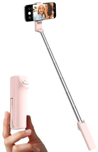 Viozon Selfie-Stick, kompatibel mit 10,2–17,8 cm (4–7 Zoll) Handy, Handyhalterung, kabellose Fernbedienungstaste, ergonomischer Griff, ausziehbar bis zu 67 cm, 3 x 4,8 x 12 cm, Mini-Größe, 110 g