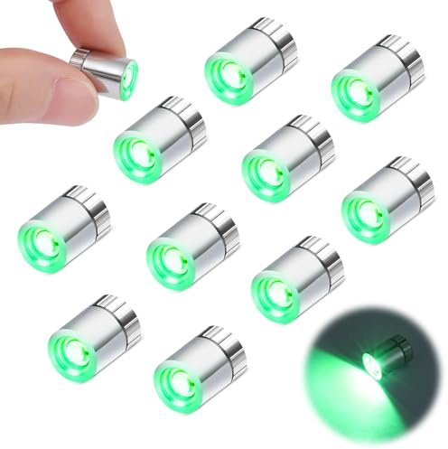 10 stycken mini LED-ljus, små LED-lampor för dockhus, litet ljus med batteri, mikro LED-lampor för festdekoration, monter, gör-det-själv-pysselarbeten, dockhusbelysning (grön)