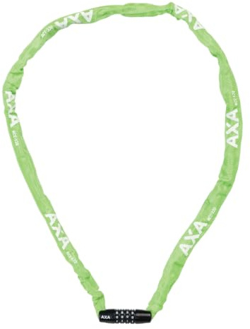 AXA Rigid RCC 120 – Kettenschloss mit Code – 120 cm lang – Stahlglieder 3,5 mm – Sicherheitsstufe 3 – Schutzhülle – Grün