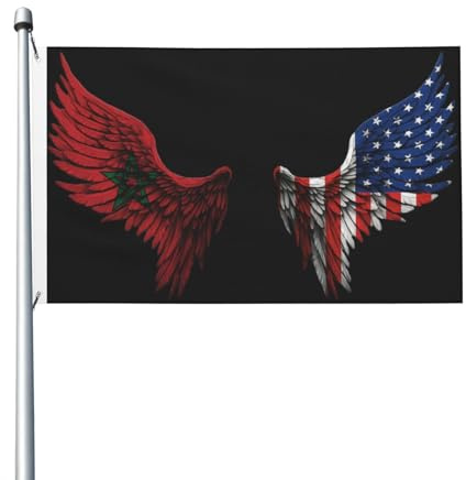 Drapeau marocain et américain de luxe durable 3 x 5 pieds