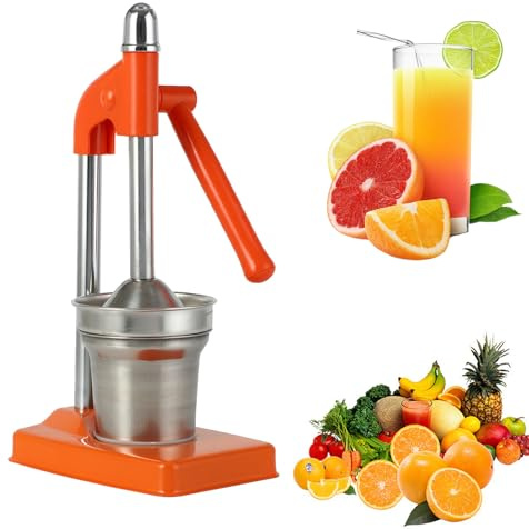 Presse-agrumes professionnel professionnel manuel robuste en acier inoxydable pour orange citron citron grenade manuel de cuisine (orange)