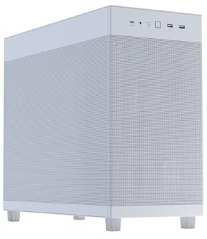 ASUS Prime AP303 White Edition Mesh-Panel 44-Liter ATX PC case, GPU Support for up to 360mm in Length with Structural Bracket, 360mm Radiator Support, 180mm ATX PSU's, 20Gbps USB Type-C Port