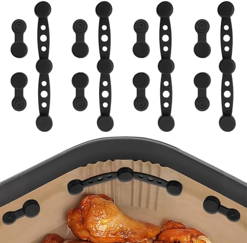Yatrosynth 12 Stück Magnete für Airfryer Backpapier, Magnetische Backpapier Befestigungsschnalle, für Die Luftfritteuse Zum Festhalten Von Pergamentpapier - Runde Schwarz