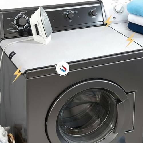 Encasa XO Tappetino da Stiro Magnetico Portatile Resistente al Calore, Copertura Alternativa per Asse da Stiro, Tappeto da Viaggio Pieghevole per Tavolo, Lavatrice/Asciugatrice, [dsign], 18x31