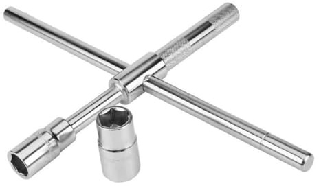 FUANA 4-fach verlängerter Radschlüssel Set mit Teleskop-Anti-Rutsch-Griff und robuster Legierung Stecknuss 17/19/21/23 mm für Auto-Radmuttern, Rot