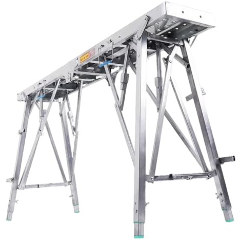 Plataforma de trabajo portátil con asas reforzadas, escalera de andamio plegable, Pedal antideslizante de construcción de acero for limpieza del hogar(200x25cm/78.7x9.8in)