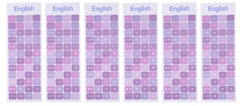 Luxshiny 6pcs Purple Keyboard Stickers Laptop and Desktop Computer Keyboard Labels Pvc Material Improve Typing Experience