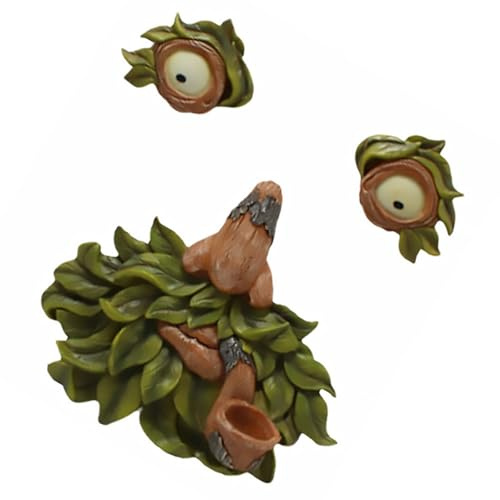 AKOOSY Statue en Résine Arbre Visage Suspendue Décoration de Jardin et Accessoire pour Fête