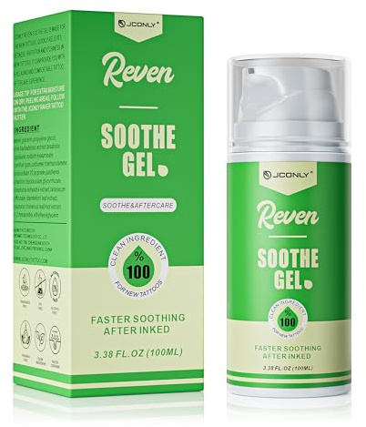 Jconly Tattoo Pflege Gel 100ml – Beruhigendes Feuchtigkeitsgel für frische Tattoos, Leichte Textur, Schnell Einziehend, Hautfreundlich, Aftercare & Daily Care