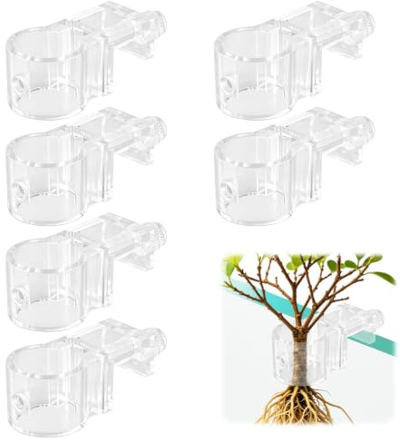 Soporte/Repisa Acrílica de 6 Piezas para Plantas De Acuario–Soporte Reutilizable para Plantas en Acuarios Y Sistemas de Acuaponía (Compatible con Grosores de Vidrio de 0,39 / 0,3–0,6)