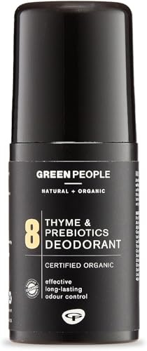 Green People Für Männer Nr. 8 Thymian Deodorant mit Präbiotika, 75ml | Bio-Deodorant für Männer, 3-fach natürliche Wirkung gegen Geruch, Alaun, Zinkricinoleat, Präbiotika, Vegan