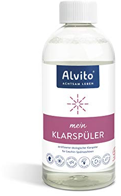 Alvito Abrillantador ecológico para lavavajillas, 500 ml, extremadamente económico y respetuoso con el medio ambiente.