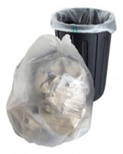 100 Large Clear Plastic Polythene Bin Liners Bags Sacks Size 18 x 29 x 39 Refuse Rubbish Waste Recycling Dustbin