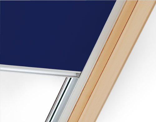 Verdunklungsrollo mit Hitzeschutz für Velux Dachfenster GZL, GGL, GFL, GGU, GHL, GPU, GHU, GLL, GLU (C04, CK04) - Dunkelblau