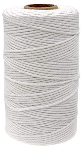 jijAcraft Macrame Corda di Cotone Spago Bianco 2mm x 100M per Decorazioni, Confezioni Regalo, Artigianato Fai da Te, Legare la Carne