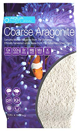 AquaNatural Coarse Aragonite 20lb for Reef, Saltwater and Marine Aquariums, Sand