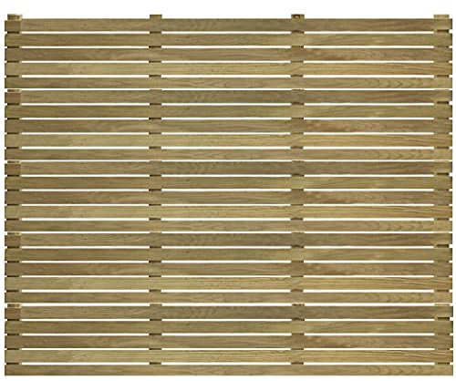 Pressure Treated Modern Slatted Fence Panel Horizontal - Various Sizes (2100mm x 1200mm)
