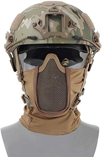 Taktisches Airsoft Paintball Schutzhelm-Set, Sturmhauben-Netzmaske mit Vollgesichtsschutz im Ninja-Stil für Wilde Jagd CS-Spiele usw.