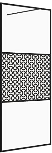 vidaXL Paroi de Douche avec Verre Cloison de Baignoire Accessoire de Salle de Bain Cloison de Douche Maison Intérieur ESG Transparent 80x195 cm Noir