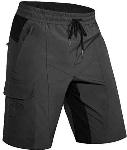 Hiauspor Wanderhose Herren Kurz Hosen MTB Shorts 5 Taschen | Sommer, Leicht Schnelltrocknend, Atmungsaktive, Water Resistant, Bermuda, Trekking, Fahrrad, Für Arbeit & Outdoor-Reisen