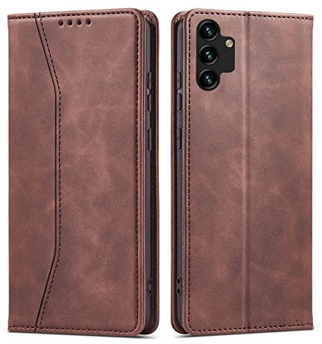 OKZone Coque pour Samsung Galaxy A13 5G / A13 4G / M13 5G, PU Cuir Portefeuille Housse Flip Pochette Étui à Rabat Case avec Antichoc TPU Housse [Emplacements Cartes] [Fonction Support] (Brun)