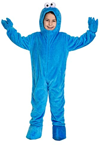 Maskworld Die Sesamstraße Krümelmonster Kinderkostüm - Elmo oder Krümelmonster - rot oder blau - Verkleidung Karneval, Halloween, Motto-Party