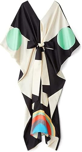 Modest Wear Women Soft Satin Silk Printed Kaftan,Kurta,Beach Party wear Kaftan,Luxury Caftan top Regular Fancy Dress, Multicolor, One Size