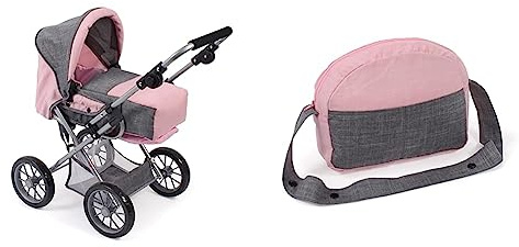 Bayer Chic 2000 - Puppenwagen Leni, 2in1 Kombipuppenwagen mit herausnehmbarer Tragetasche & 853 15 Wickeltasche für Puppen, Puppenwickeltasche Bayer Chic 2000-Wickeltasche
