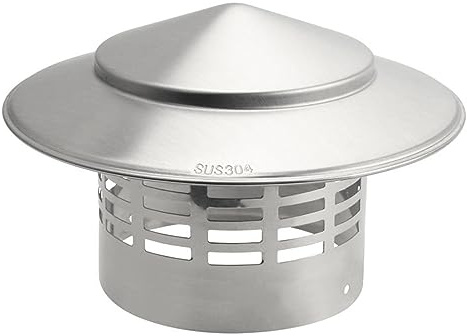POCHY Kaminabdeckung Edelstahl Schornsteinabdeckung Runder Schornsteinaufsatz Dach Schornsteinhaube Allwetter Regenhaube Kaminhut Regenhut Ofenrohr,200mm