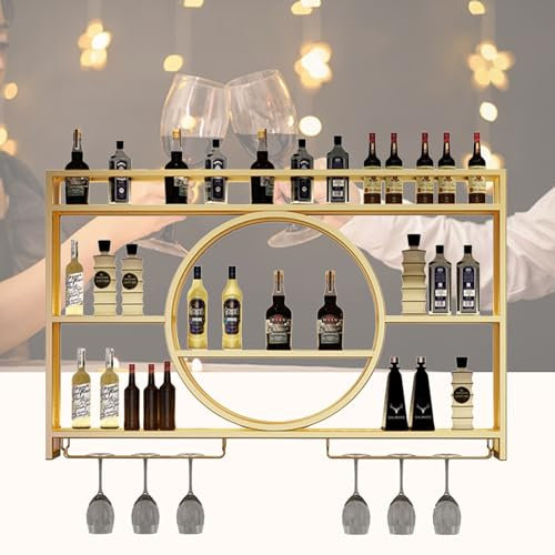 Casier à Bouteilles Range Bouteille Porte Bouteille Vin Meuble Mural Bar Rangement Bouteille de Vin Mini Bar Cave a Vin Meuble Vitrine Casiers de Rangement de Cuisine avec Porte-Verre pour Bars Cuisin