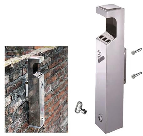 LSRFXF Papelera de Pared para Cigarrillos de Acero Inoxidable, Cenicero Exterior Montado en la Pared, Cenicero Colgante para Zona Pública de Fumadores Bares Clubes Oficina