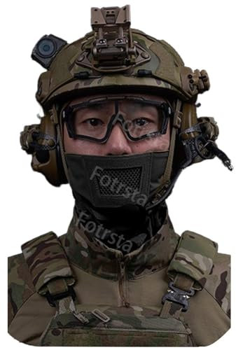 Fotrsta Ensemble De Casque Tactique Fast SF, Casque De Protection Intégral Airsoft avec Visière De Casque Écouteur Tactique Ensemble De Protection Complet pour Le Paintball