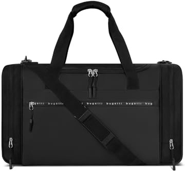 BUGATTI MEDIUM Reisetasche | Reisetasche 55 cm aus recyceltem PET Material | für Männer & Frauen | Blanc Delight