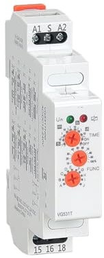 Hookurity relé Temporizador Relé Temporizador 12v 24v 220v 230v CA/CC Relé Temporizador Modular electrónico de 16 A con 10 Funciones y Tiempo de retardo Ajustable(AC DC 12-240V)