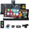 【Supporto Esclusivo】Carplay Android Auto Display Wireless con Dashcam 4K Ruotabile di 350°, 10,26 Pollici Portatile Schermo Auto A.pple Carplay Dual-Bluetooth di Navigazione di Guida Siri G-oogle