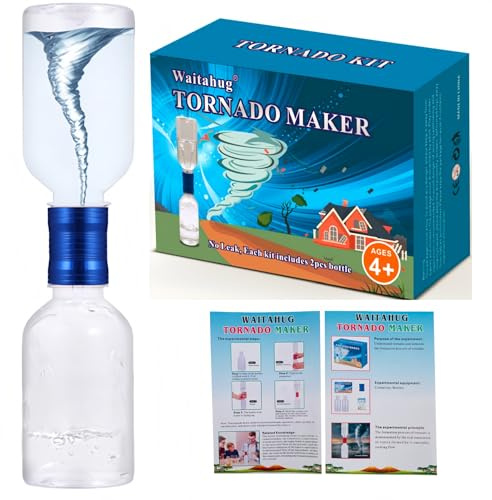 Tornado Maker, giocattolo meteorologico, tubo di collegamento in alluminio ultraleggero, include 2 bottiglie vuote, giocattolo a tenuta stagna, adatto per esperimenti scientifici per bambini (blu)