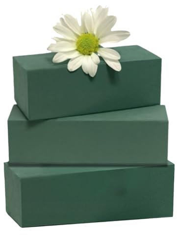 Caliko 3x Wet Brick Floral Foam Block | 23x11x7cm Large Wet Florist for Fresh Flowers | Arranging Blocks for Wedding Aisle, Birthdays | Home Decoration Accessories