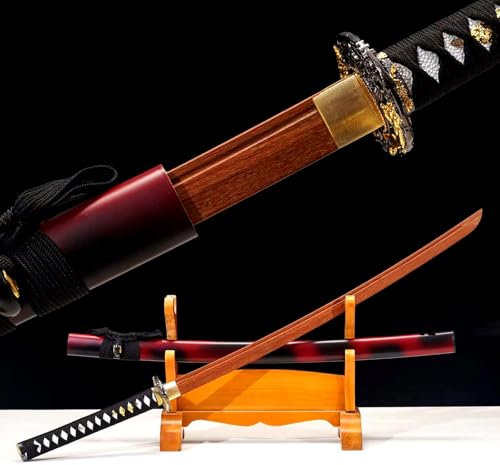 HJHUUA Bokken Hecho a Mano de 102cm,Espada Katana de Madera de ipe Natural,Espada samurái de Madera para Regalos,exhibiciones,Cosplay,Accesorios,decoración,Kendo