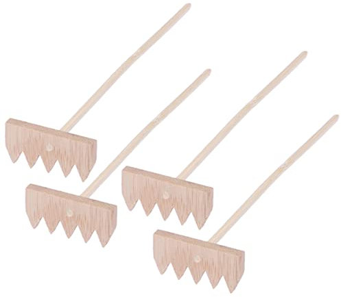 Abaodam 4pièces Râteaux Artisanaux Bambou Mini-râteaux pour Jardin Zen Décorations pour Table De Sable Accessoire pour Micro-Paysage