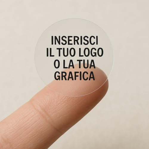 50 Etiquetas Adhesivas Personalizadas con Texto, Logo o Imagen – Adhesivos Transparentes a Medida para Empresas, Eventos o Uso Personal (Círculo)