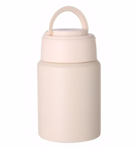 Meichoon Insulated Food Flask Jar 500ml 17oz Premium 316 Stainless Steel for Kids & Adults Thermal Lunch Box with Leak-Proof Design Ideal for Hot & Cold Storage White