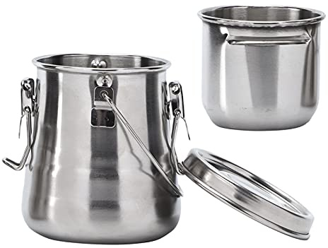 Stainless Steel Brush Washing Bucket, Oil Painting Brush Cleaner Set, Medium Size Brush Bucket with Single Clip Oil Can, Resists Rust Suitable for Water Spirits Turpentine Solvents