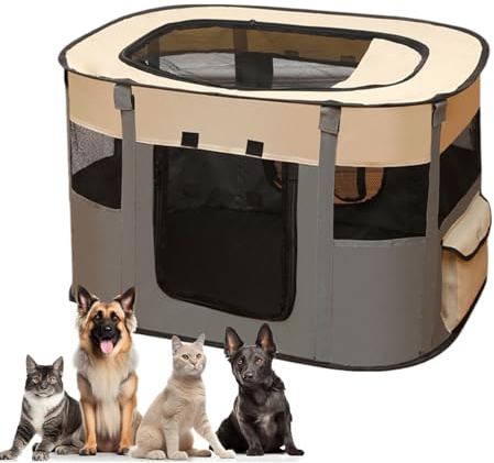 Opdestn Parque para Gatos | Parque Plegable para Perros | Tienda Portátil para Mascotas Interior Exterior Hogar Apartamento Juguetes Patio Jardín Viaje Camping