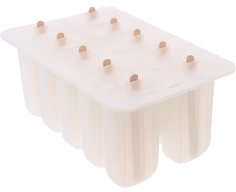 Uonlytech Moule à Esquimaux Réutilisable Silicone Cavités avec Bâtonnets Bois Moule DIY pour Glace Maison Démoulage Facile Assortiment Couleurs