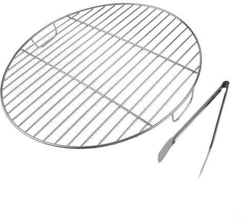 DAZZLEEX Griglia rotonda in acciaio inox con manico, accessorio di ricambio per barbecue compatibile con griglie a carbone 7432 e 57 cm, adatta da 45 cm a 60 C (53 cm)