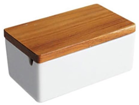 Versátil Mantequera con tapa de cerámica, recipiente multifuncional for la cocina Práctico(Pequeño)