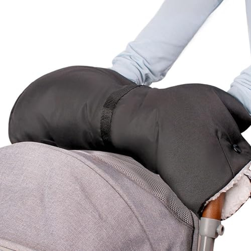 Gants matelassés coupe-vent en polaire pelucheuse avec fermeture à crochet réglable et design résistant à la neige pour landau de bébé, accessoires coupe-vent pour poussettes de bébé