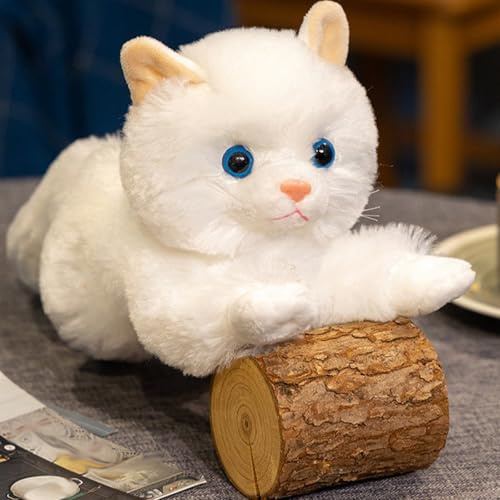 Xiyocadt Katze Kuscheltier, 31cm Katzen Klein Plüschtier, Stofftier Plüsch Haustier, Geschenk für Jungen Mädchen Begleiten Umarmung Spielen Geburtstag (Weiß)